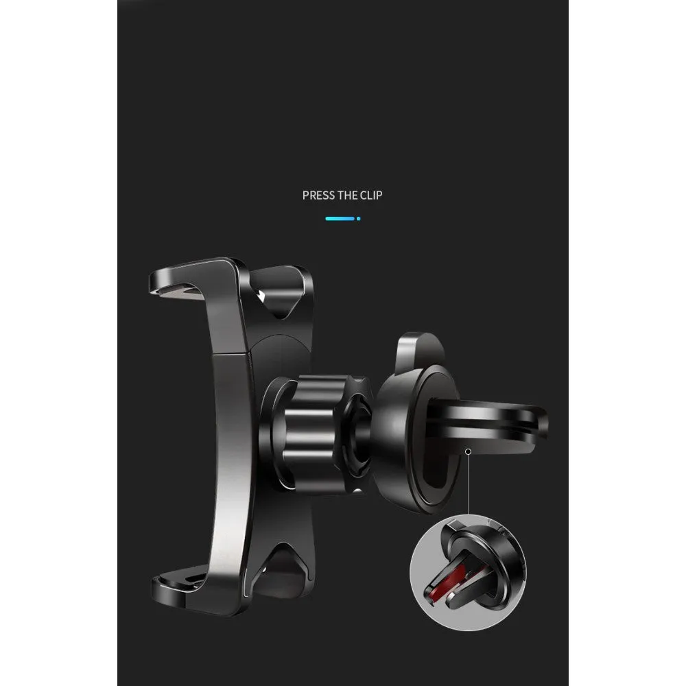 3 in 1 Car GPS Smartphone Holder: Dashboard / Visor Clamp   AC Grid Clip for Verykool Fusion I2 - Black