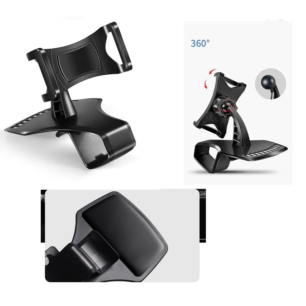 3 in 1 Car GPS Smartphone Holder: Dashboard / Visor Clamp   AC Grid Clip for Verykool Fusion I2 - Black