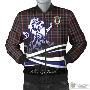 Borthwick Tartan Bomber Jacket with Alba Gu Brath Regal Lion Emblem