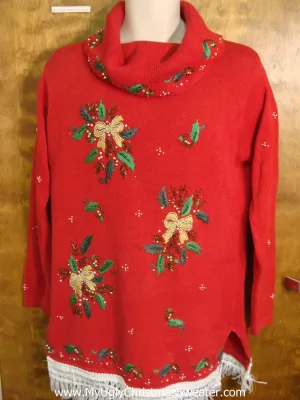 Bows with Holly Tacky Xmas Sweater