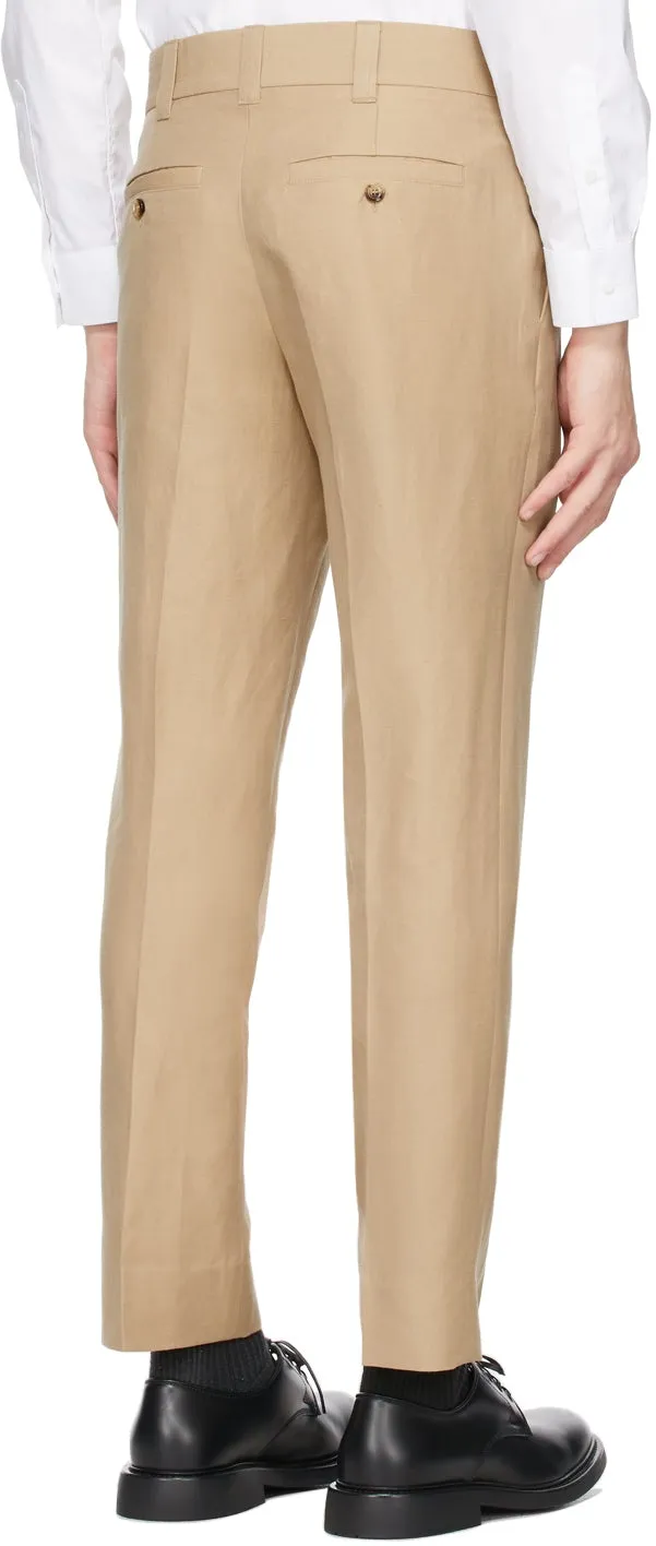Burberry Beige Cropped Tailored Trousers