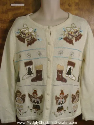 Cheap Holy Angel Festive Ugly Christmas Sweater