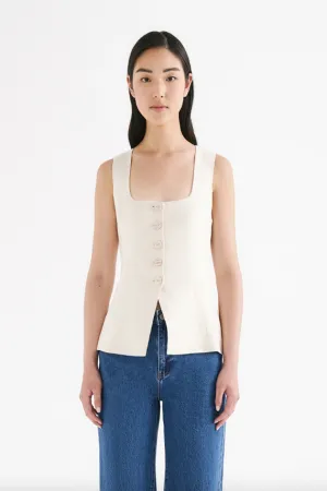 Clio Linen Vest - Natural