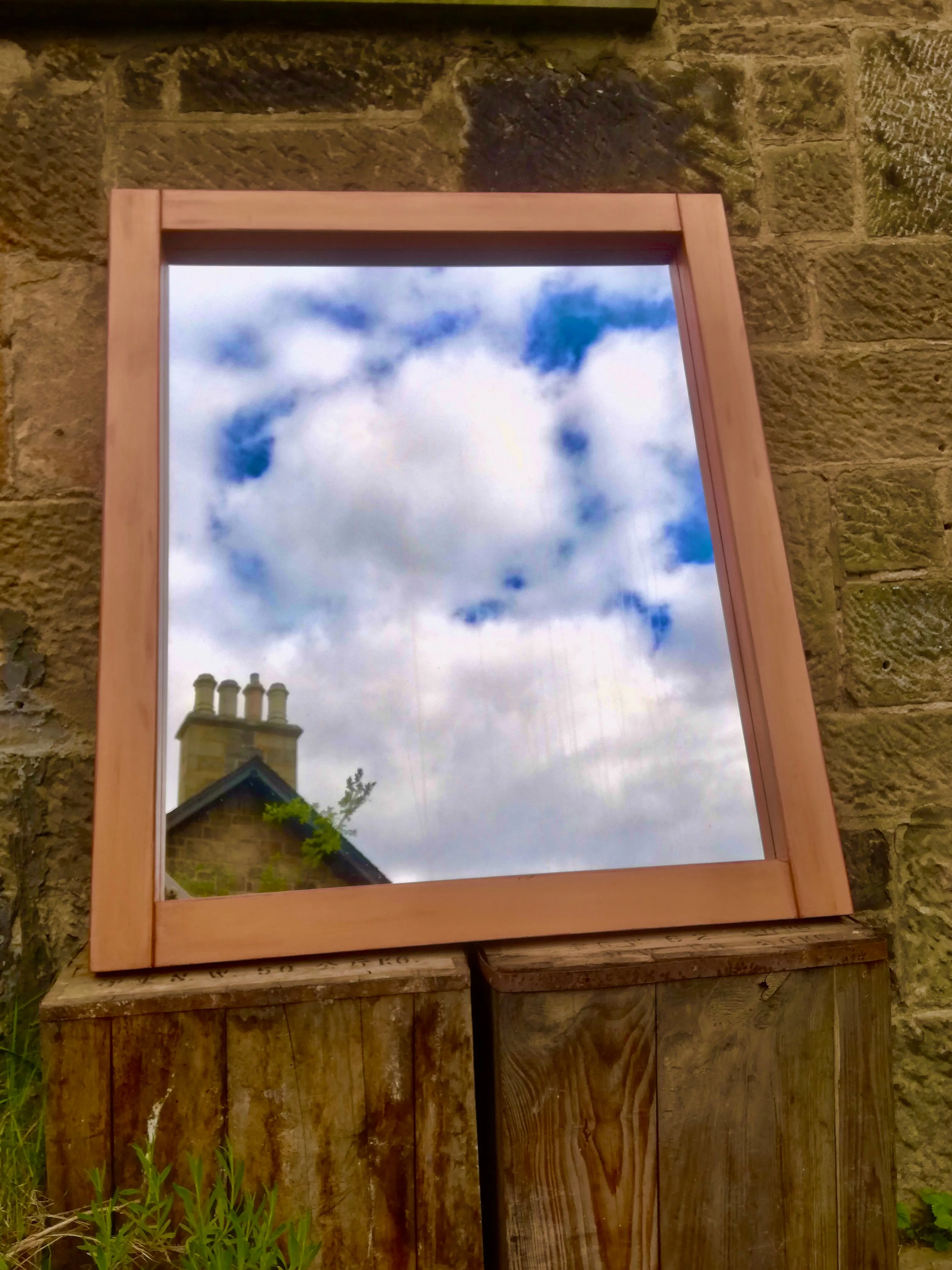 Commission for Louise - large mirror painted in copper