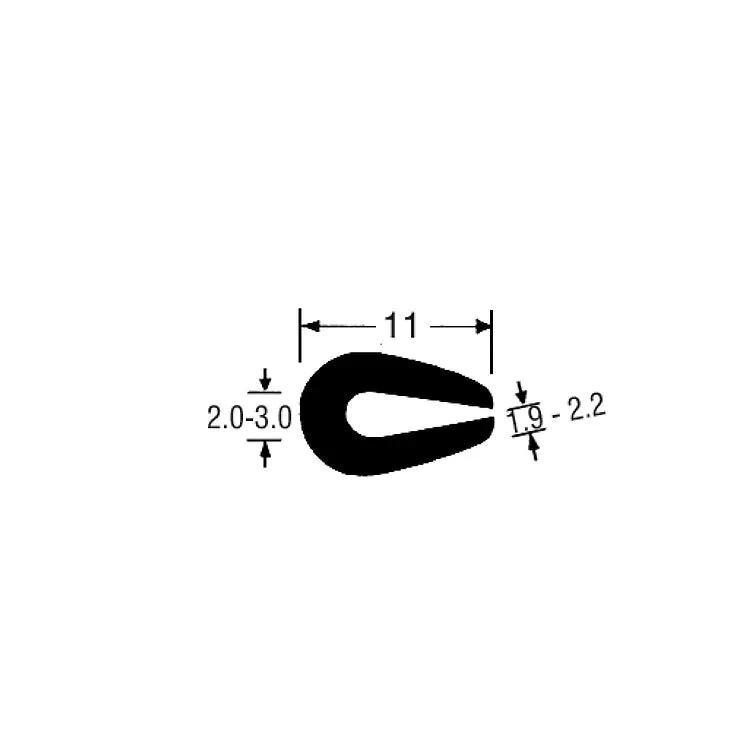 COR 1536 EPDM U CHANNEL TRIM