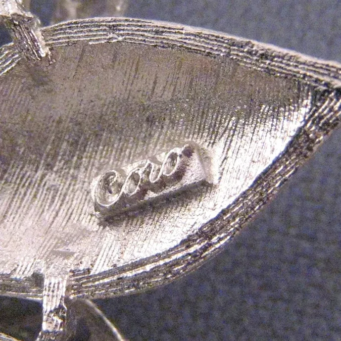 Coro Tailored Silvertone Double Leaf Brooch
