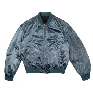 Dior x Shawn Stussy Satin Bomber Jacket Blue Pre-Owned