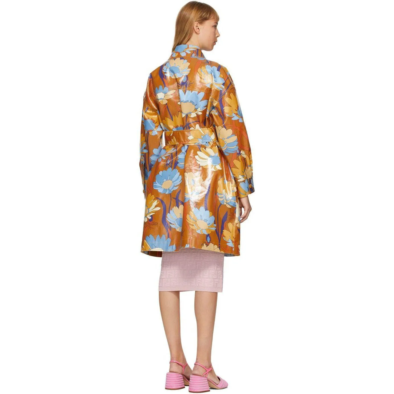 Fendi Multicolor Coated Cotton Daisy Garden Coat