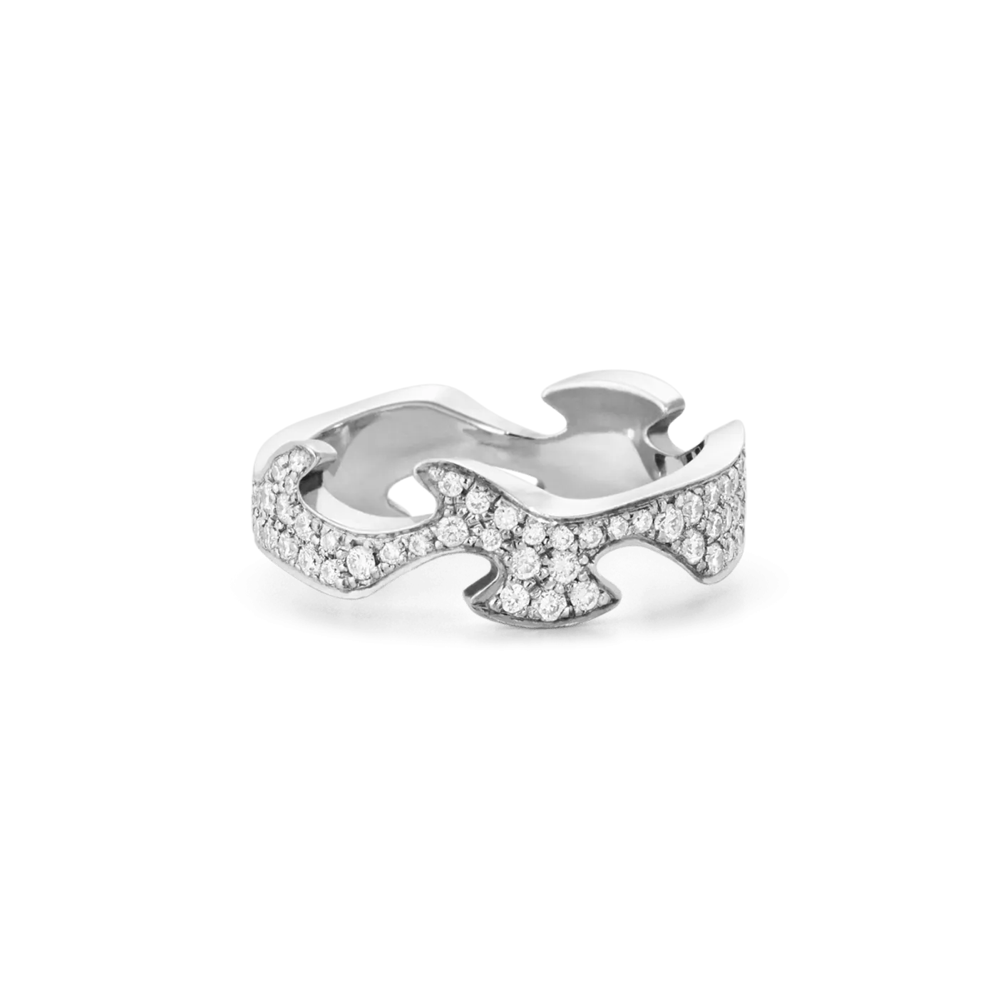 Fusion Diamond Centre Ring - White Gold - 54 - 20000332-54