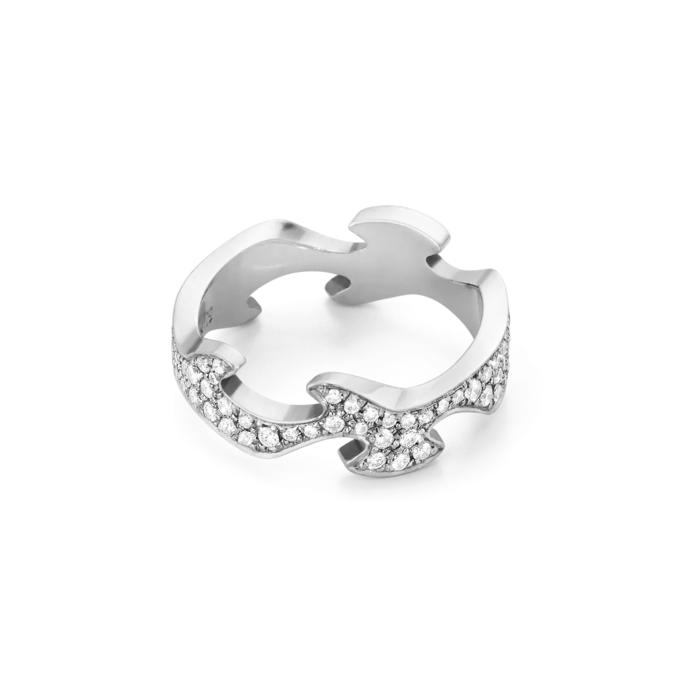 Fusion Diamond Centre Ring - White Gold - 54 - 20000332-54