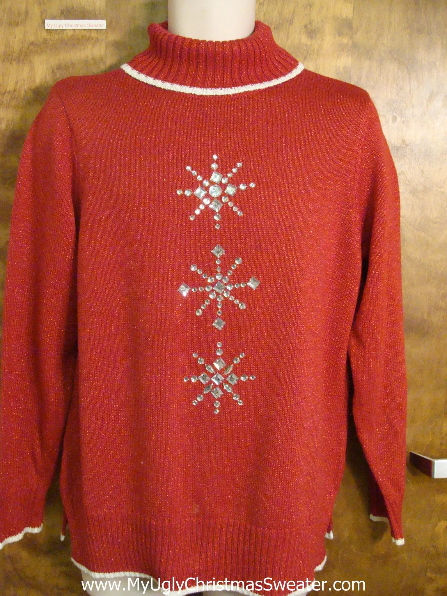 Glam Bling Snowflakes Cheap Bad Christmas Sweater