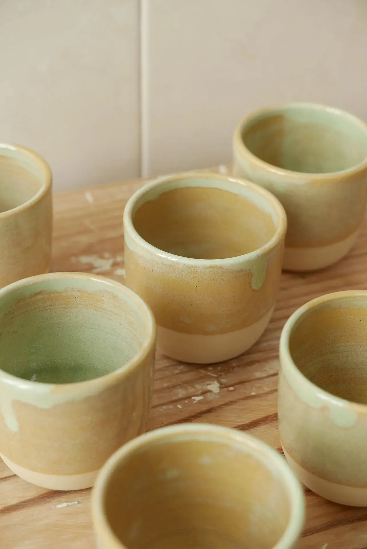 Handmade Ceramic Coffee/ Tea Cups – Green