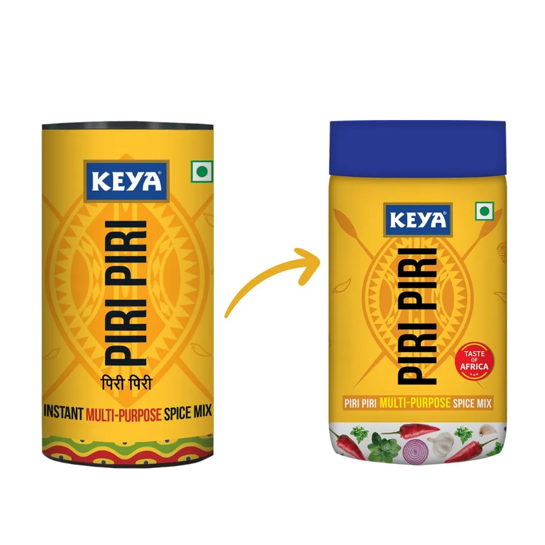 Keya Piri Piri | Peri Peri | Exotic Spice Mix | Multi-purpose Seasoning | Zero Artifical Colours | No Added MSG | Instant Seasoning Mix |Marinade Mix, Dip Mix, Sprinkler| Perfect for Fries, Sweet Corn, Makhana, Papad, Khichdi| 100g | Pack of 3
