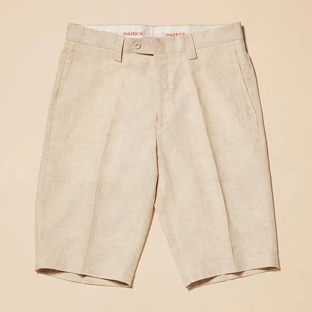 Premium Linen Flat Front Short  Neutral Colors