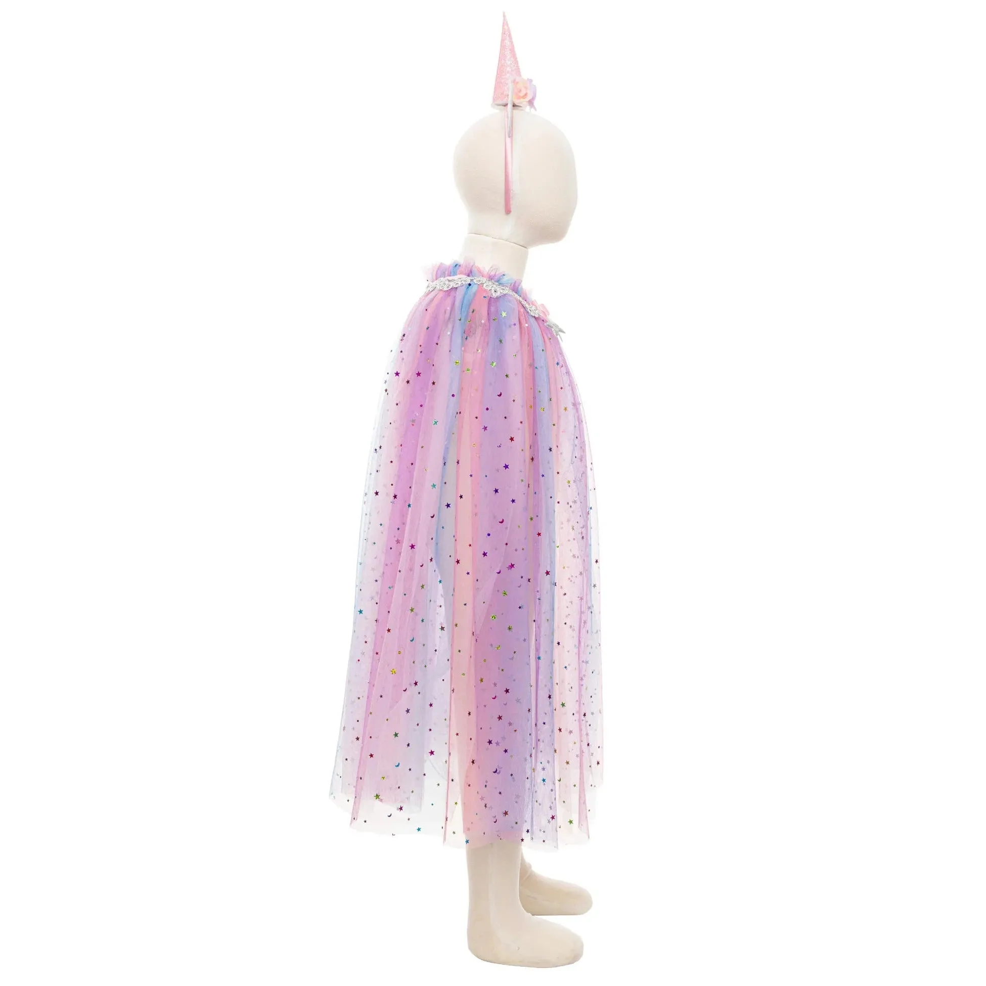 rainbow unicorn cape and headband 4-6