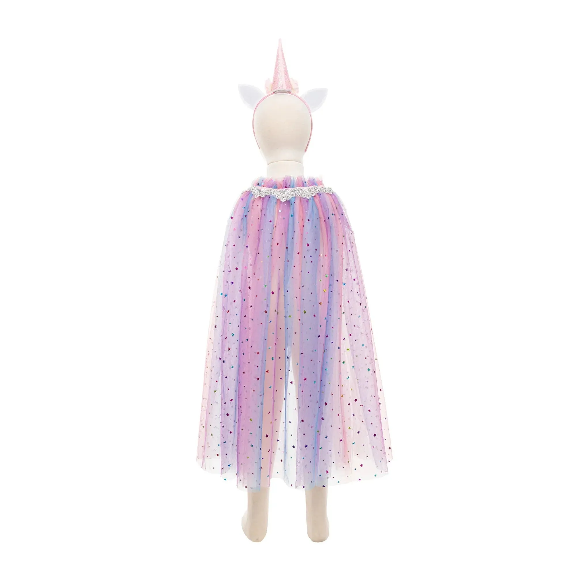rainbow unicorn cape and headband 4-6