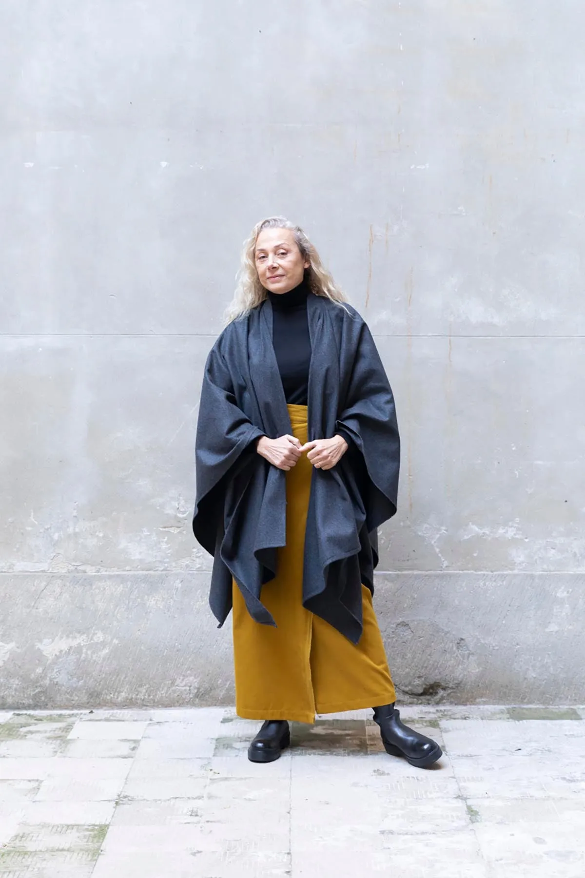RECYCLED WOOL CAPE