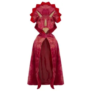 Red Triceratops Hooded Cape