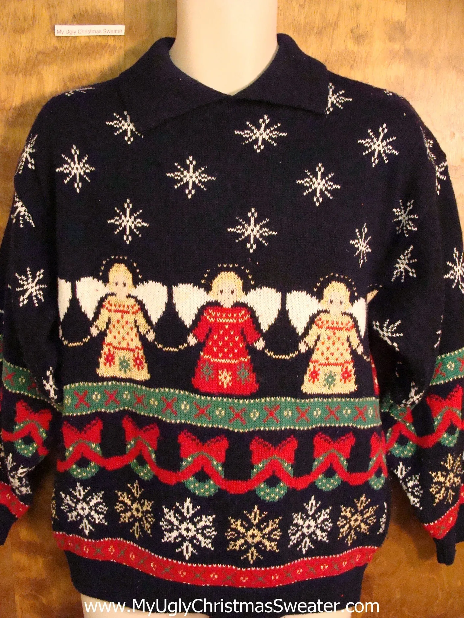 Tacky 80s Angels Cute Xmas Sweater