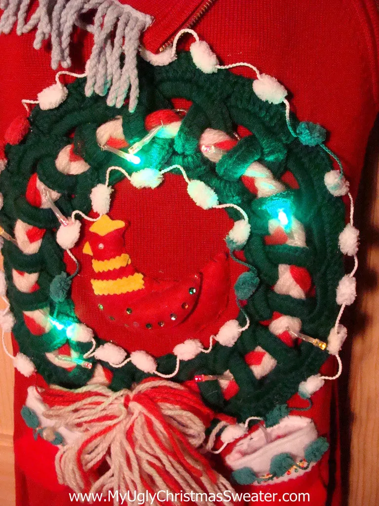 Ugly Christmas Sweater Party Tacky Dress with Lights (d56)