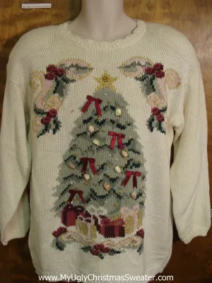 Vintage 80s Christmas Tree Tacky Xmas Sweater